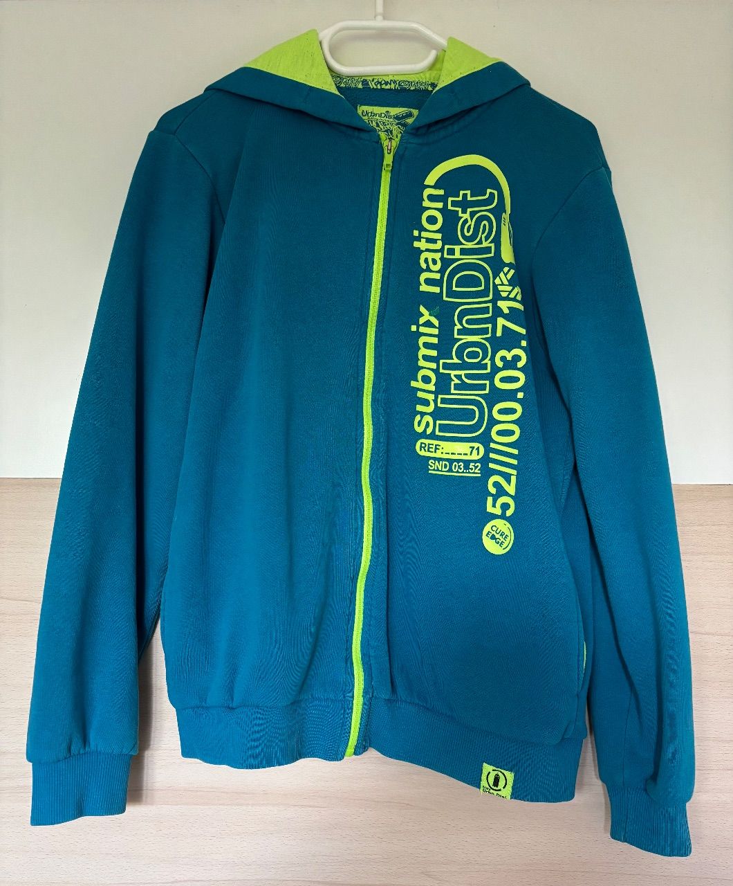 C&A Sweatshirtjacke | Kapuzenjacke | Hoodie mit Zip blau grün - Gr. 176 Size 176