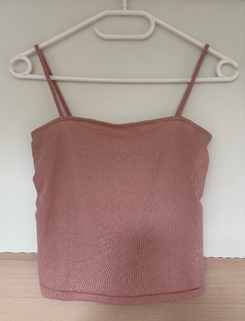 H&M Crop Top mit Spaghettiträgern rose/ altrosa - Größe XS/34 Size XS/34