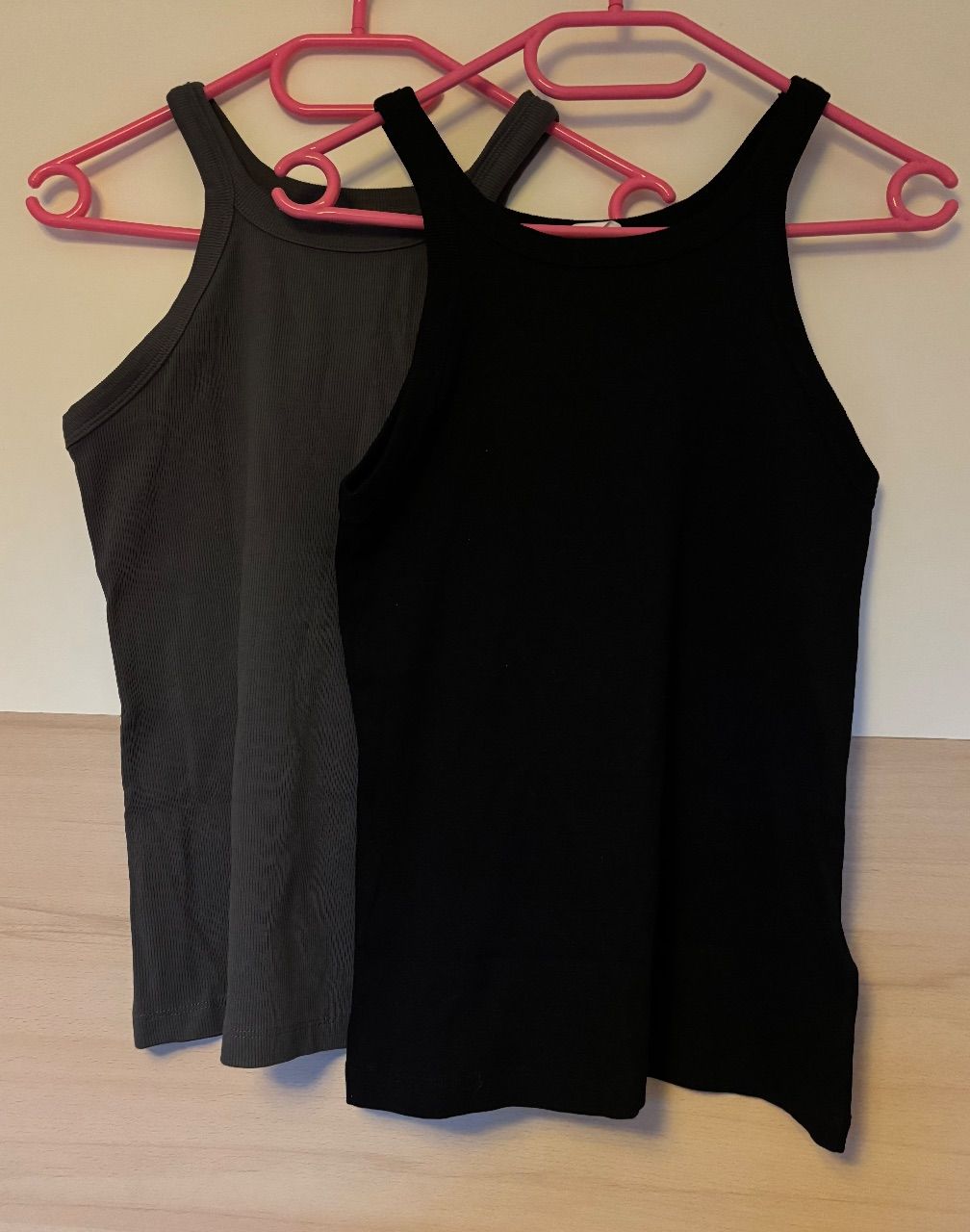 H&M Basic Tank Top ribbed schwarz & grau - neu & ungetragen Size L/40