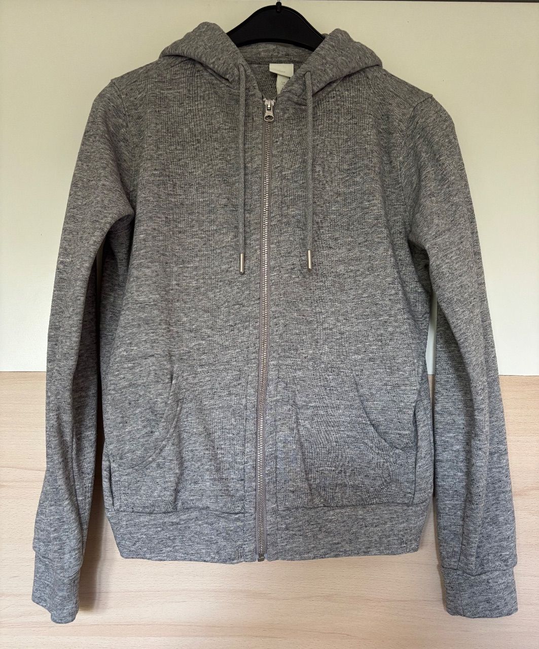 H&M Sweatshirtjacke | Kapuzenjacke | Hoodie mit Zip grau Size XS
