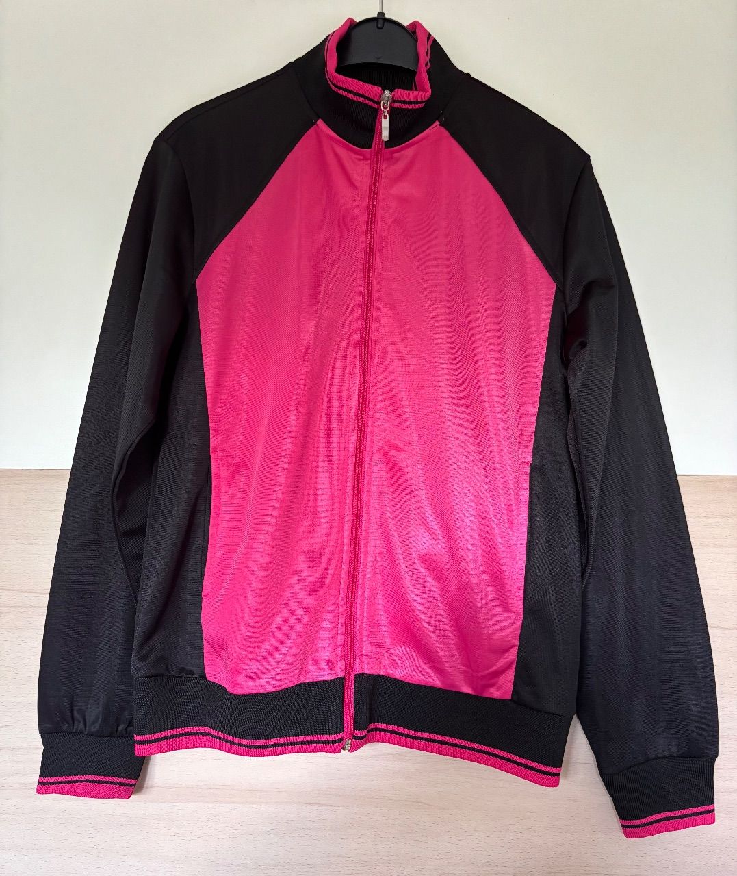 Sportjacke mit Reißverschluss | Trainingsjacke mit Zip pink & schwarz Size XXL/44