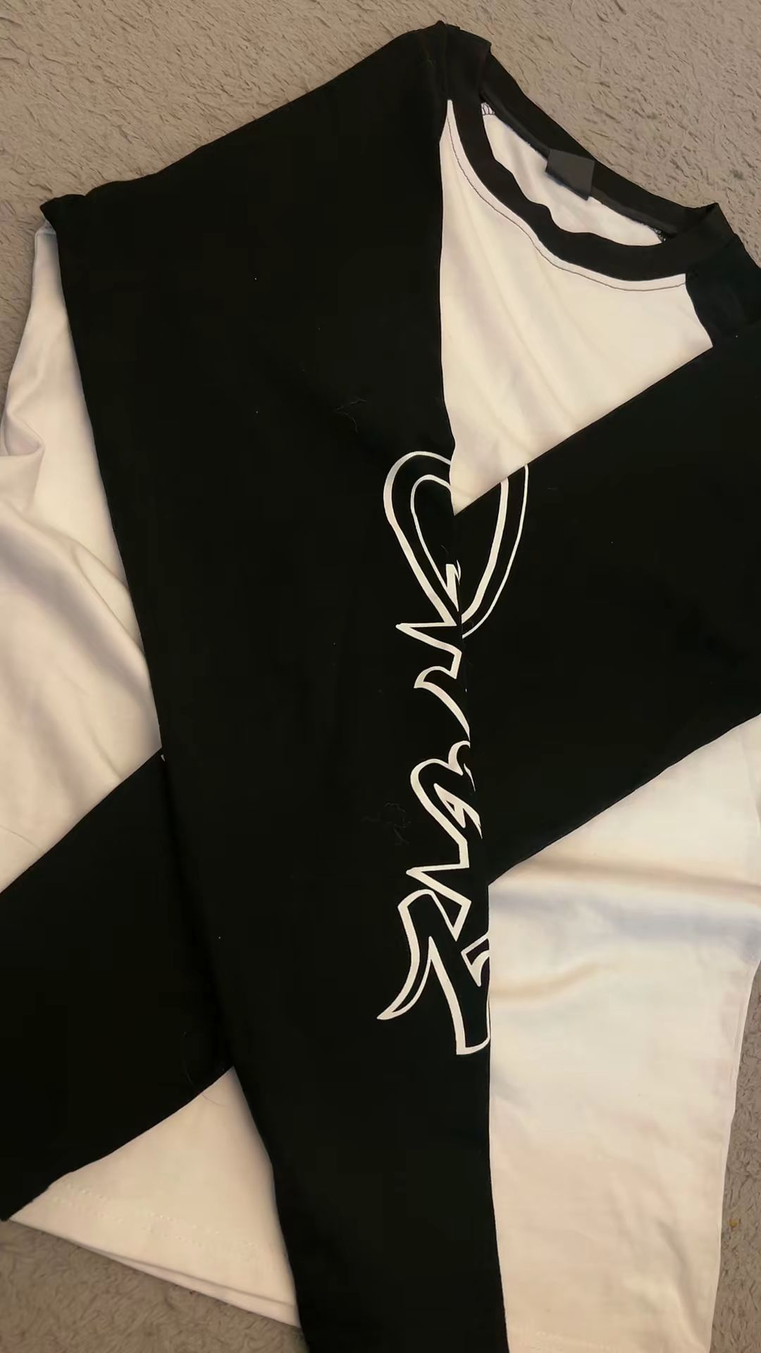 Ohne Marke Schwarz Weißer Loongsleeve  Size S