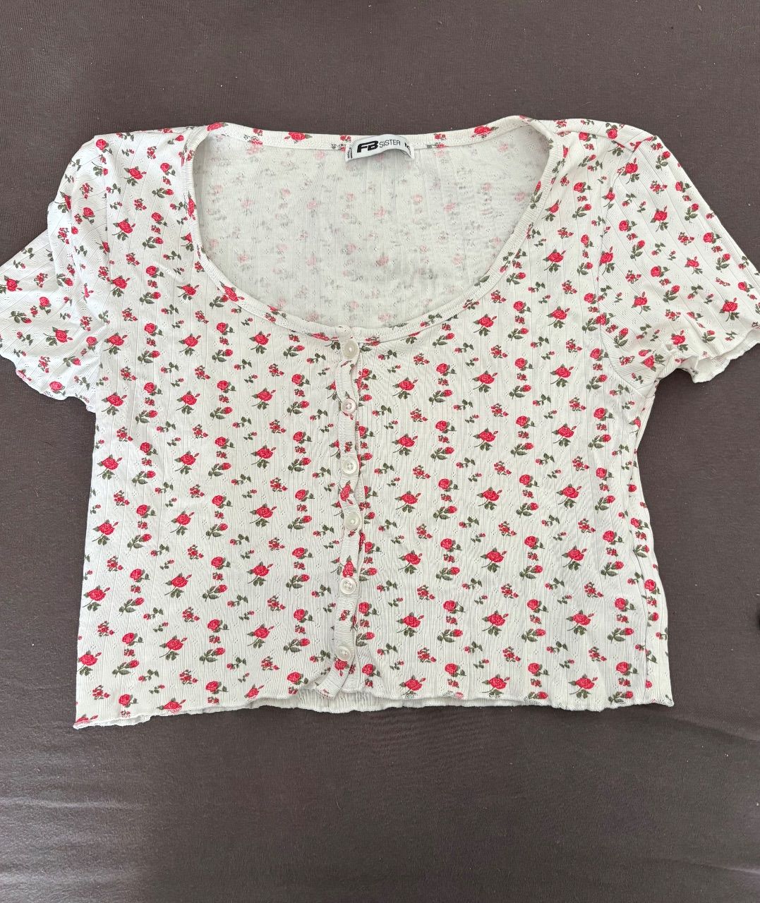 Florales Crop‑Top (Größe M) Size M