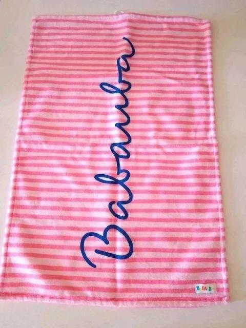 Babauba Babauba Gästehandtuch / Handtuch rosa Gestreift Neu (Kopie)