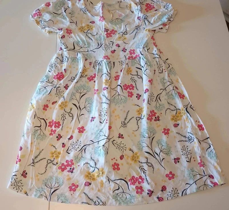 NKD NKD | Sommerkleid Mädchen | Weiß Blumen Marienkäfer | Gr. 146/152 | Verspielt (Kopie) Size 146