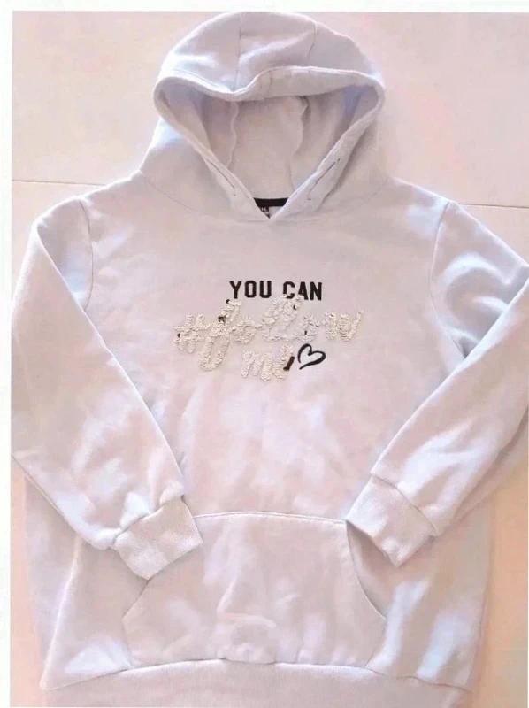Y.F.K. Hoodie Kapuzenpullover Weiß mit Wende-Pailletten Gr. 134/140 (Kopie)
