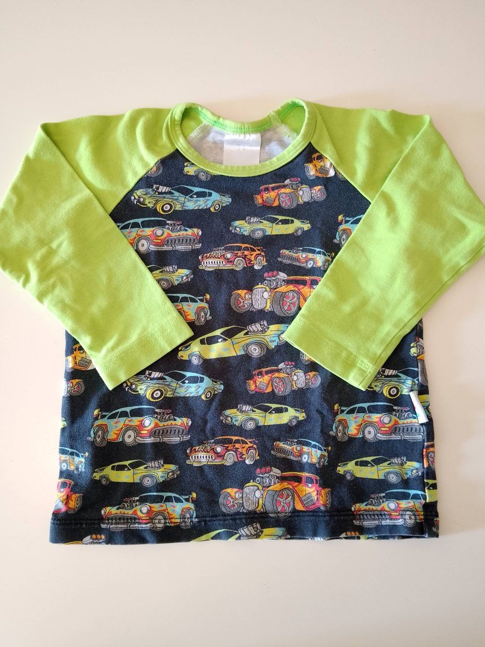Babauba  BaBauba | Langarmshirt | Hot Rods Rennautos | Hellgrün Schwarz | 92 Size 92