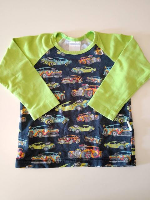 Babauba BaBauba | Langarmshirt | Hot Rods Rennautos | Hellgrün Schwarz | 92 Size 92