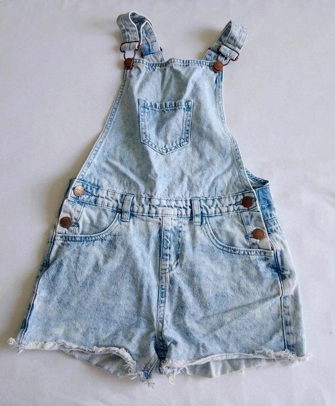 Denim Co. Denim Co. | Jeans Latzhose kurz | Hellblau Acid Wash | 140 | Lässig Size 140