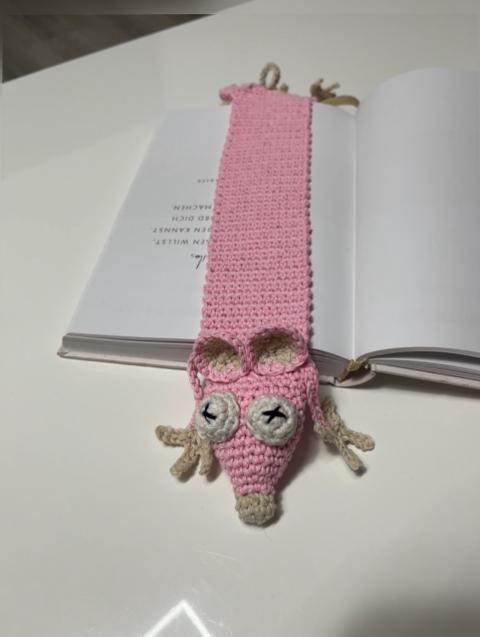 Handmade Gehäkeltes Ratten-Lesezeichen