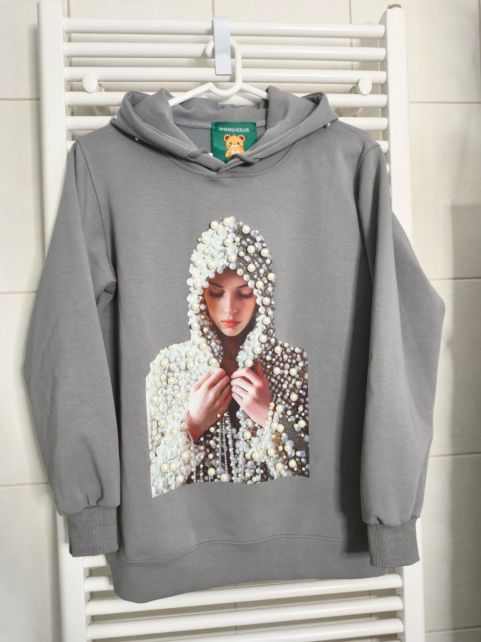 Shenshenjia  Shenshenjia Kapuzenpullover Hoodie Hingucker mit Perlen Größe L Size L
