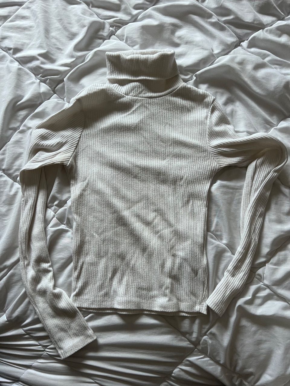 New Yorker Rollkragen Langarmshirt Weiß  Size S
