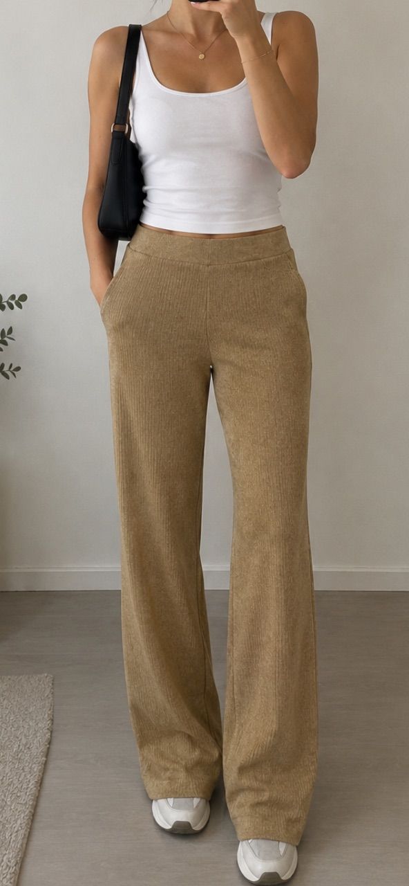 Tally Weijl Gerippte Hose in Beige Tally Weijl Gr.S Size S