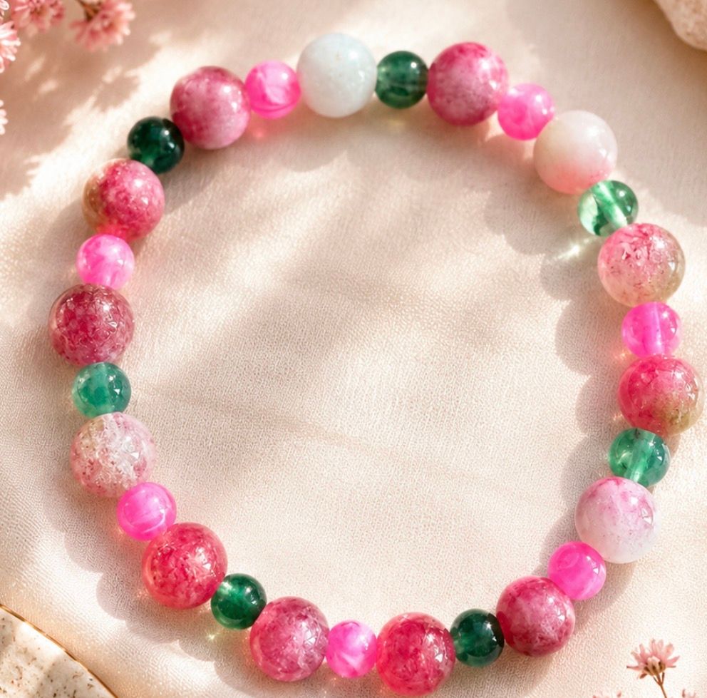 Edelstein-Glas Perlen Armband 
