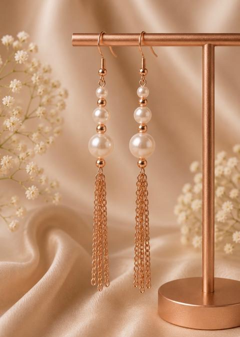 Handmade Perlen Ohrringe Roségold