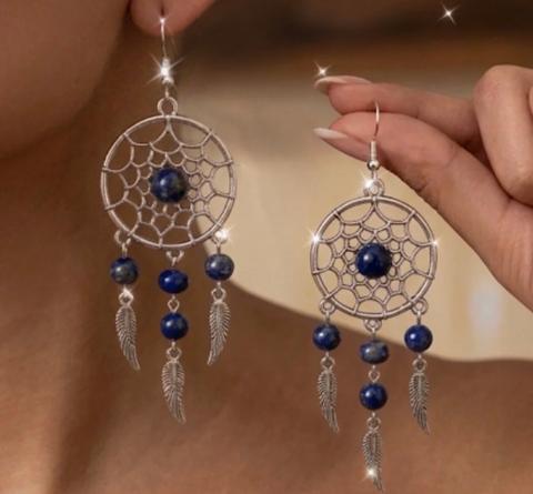 Boho Ohrringe blau