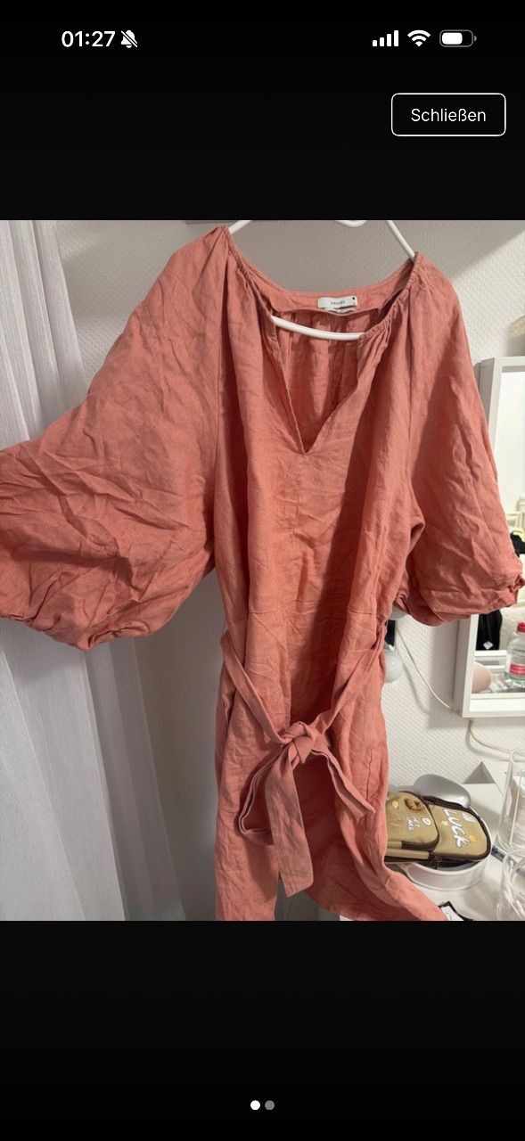 Reserved Mini Leinenkleid mit Gürtel Size XL