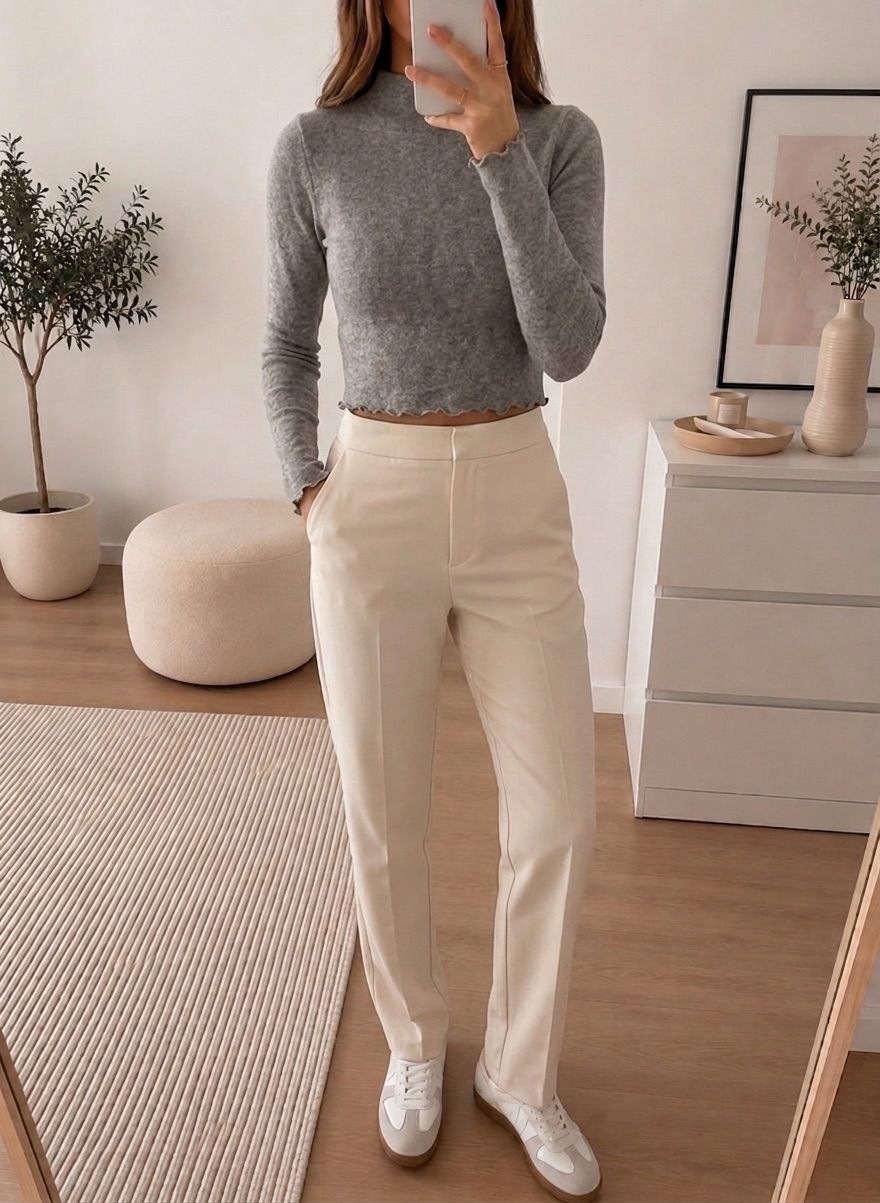 bershka Pulli, bauchfrei, grau, M, bershka, Herbst, weich, eng, Rüschen Size M