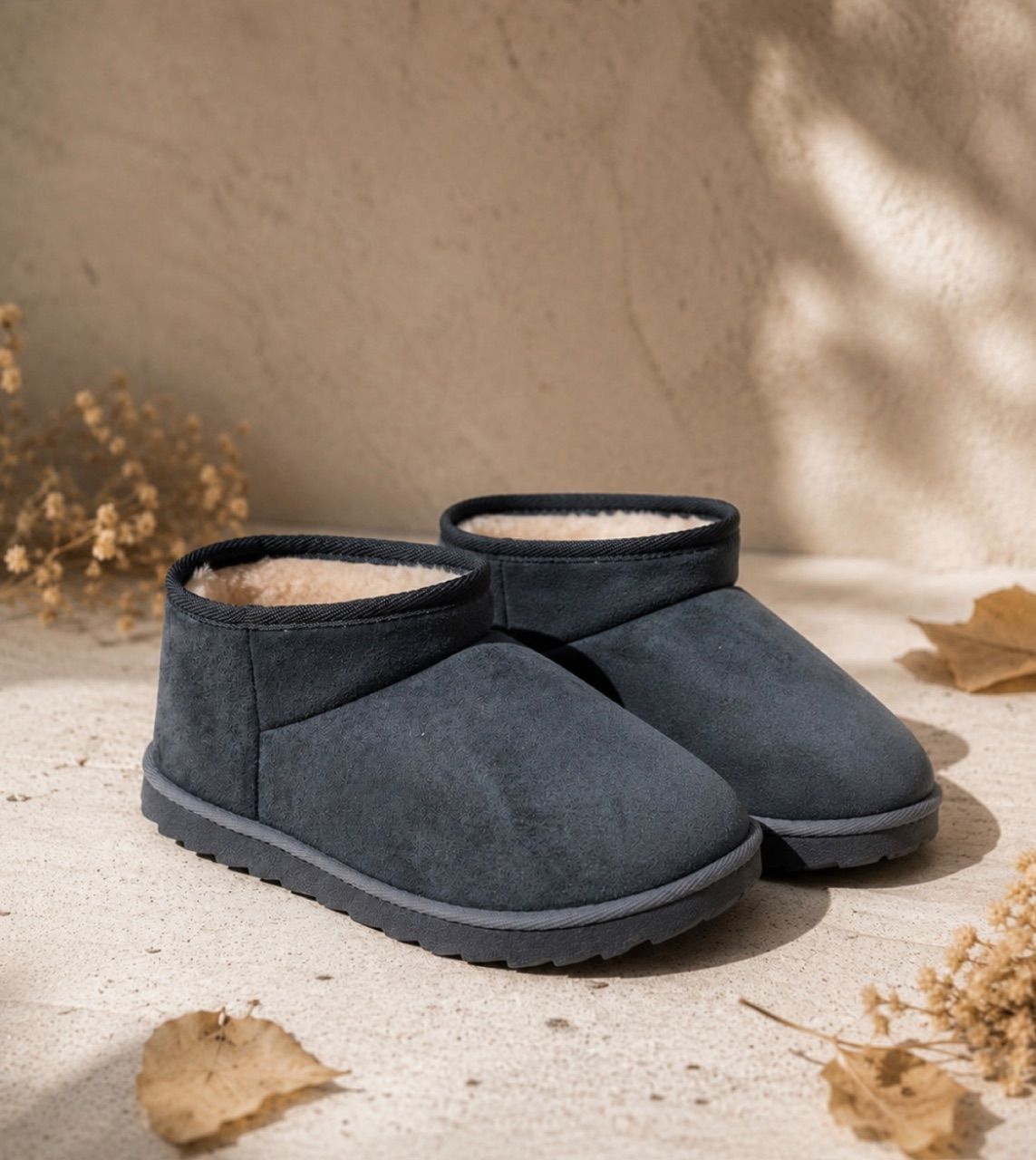Ohne Marke Fellboots, grau, Kunstleder, 40, Herbst, gemütlich Size 40