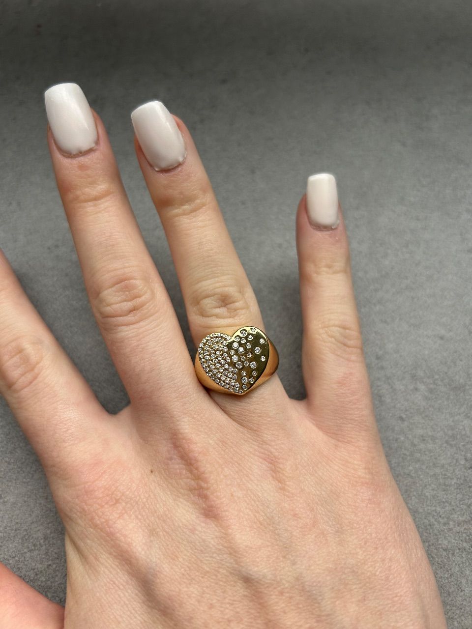 Jewelly  Goldfarbener Herz-Ring mit Strasssteinen 💛 Size Ca.58mm leicht verstellbar