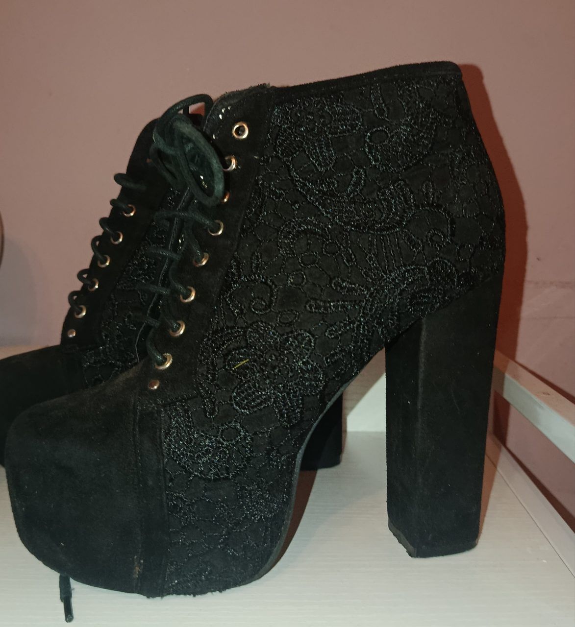 Beauty Girls  Getragene High Heel Plateau Stiefeletten  Size 37