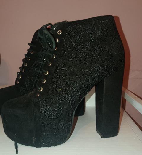 Beauty Girls Getragene High Heel Plateau Stiefeletten Size 37