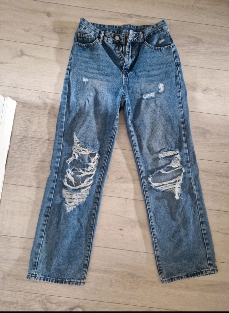 Shein Shein  Ripped Jeans Jeans mit Löchern Größe S Straight Leg Size S