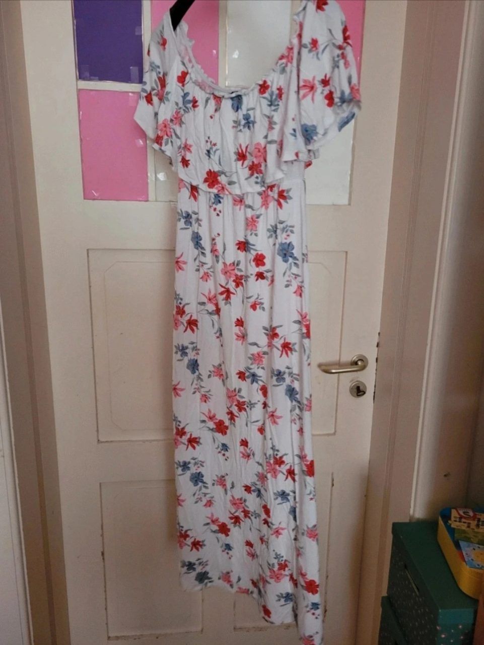 H&M Off shoulder Maxikleid blumen Size XS