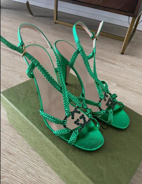 Gucci Gucci Pumps High Heels Sandalen hohe Sandalen talons hauts grün 39 Neu Size 39