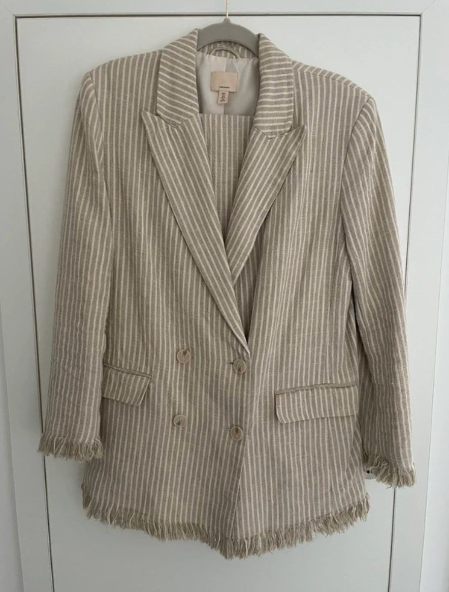 H&M H&M Blazer Jacke mit Fransen Oversize Blazer Übergang gr S Size S