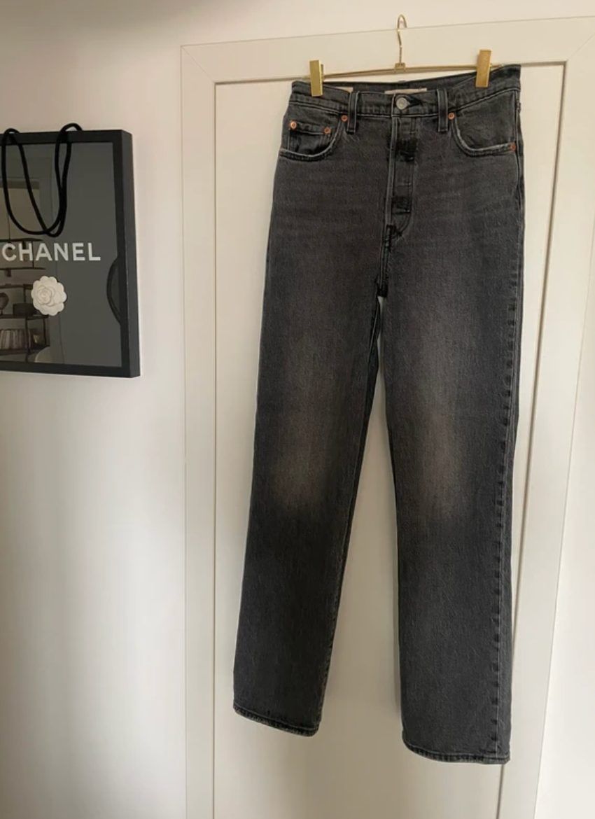 Levis Levis Straight Jeans Ribcage grades Bein Grau 26 L31 Size S