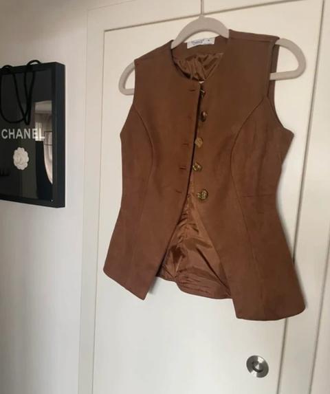 Keine Marke Weste T-shirt Bluse Anzugweste Jacke Wildleder Vest Gilet maglia Neu M Size M