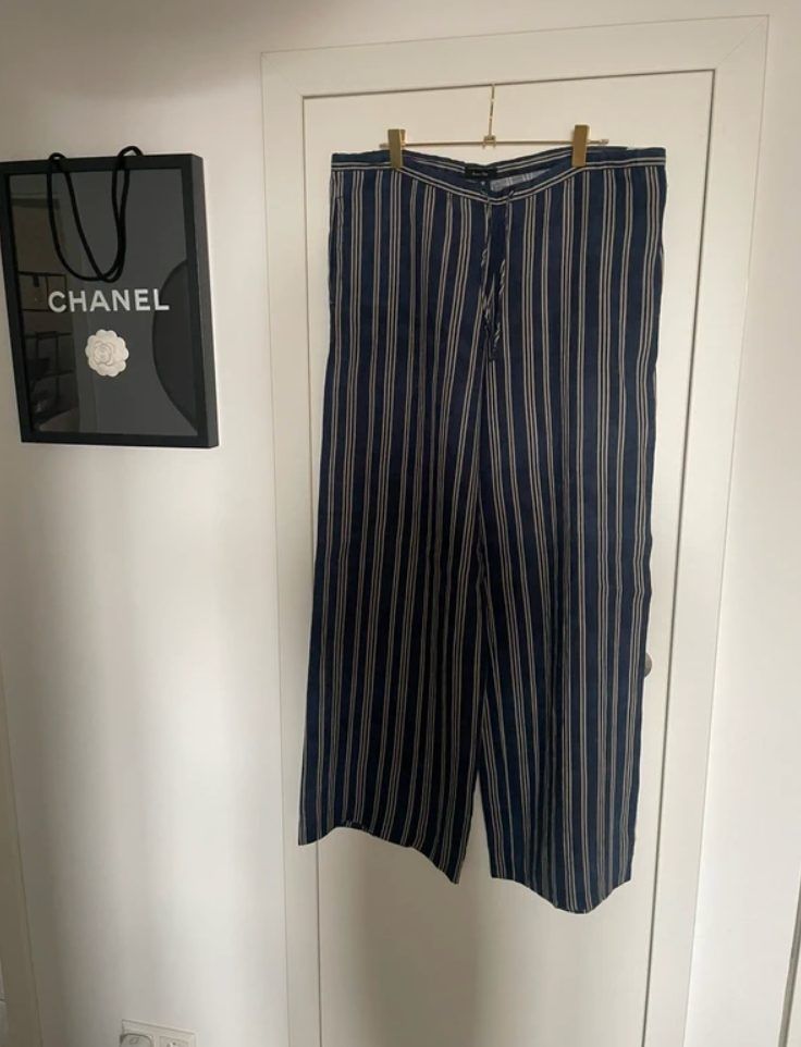 Massimo Dutti Massimo Dutti Leinen Hose gerades Bein Sommerhose Gr 36 Size S