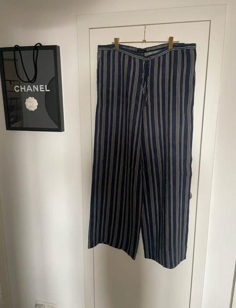 Massimo Dutti Massimo Dutti Leinen Hose gerades Bein Sommerhose Gr 36 Size S
