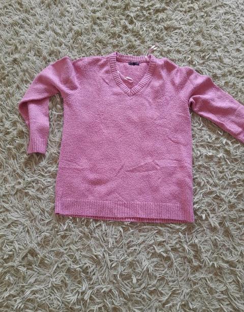 Jazlyn Ein rosa Glitzerpulli mit V Ausschnitt Size XL