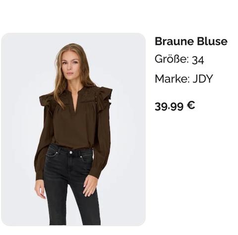 JDY Elegante Braune Bluse neu Mit Etikett Size S