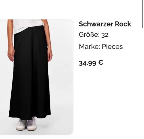 Pieces Schwarzer Rock neu mit Etikett Size XS
