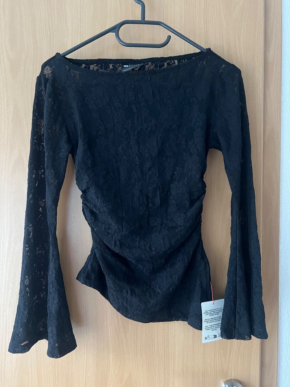 Asos ASOS Spitzen Oberteil mit langen Ärmeln | schwarz | sexy | elegant | Neu XS Size XS