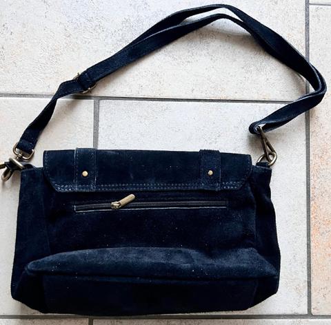 Wildleder Handtasche schwarz Neu Umhängetasche