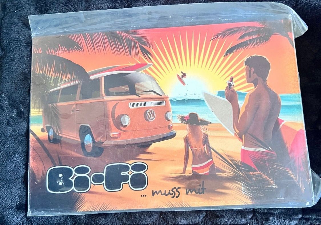 Bi-Fi Bi-Fi werbeschild Neu VW Bus Surfen Werbung