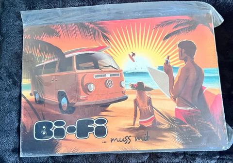 Bi-Fi Bi-Fi werbeschild Neu VW Bus Surfen Werbung
