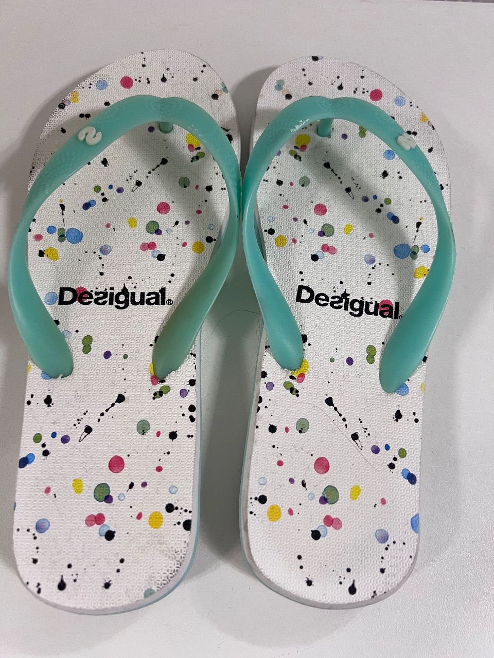 Desigual  Desigual Flip Flops weiß blau Gr. 37 Size 37