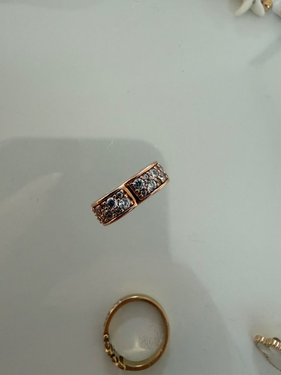 Pandora  Pandora Charm Stopper - Roségold - mit silbernen Steinchen