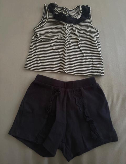 Primark Top + kurze Hose gestreift Size 80