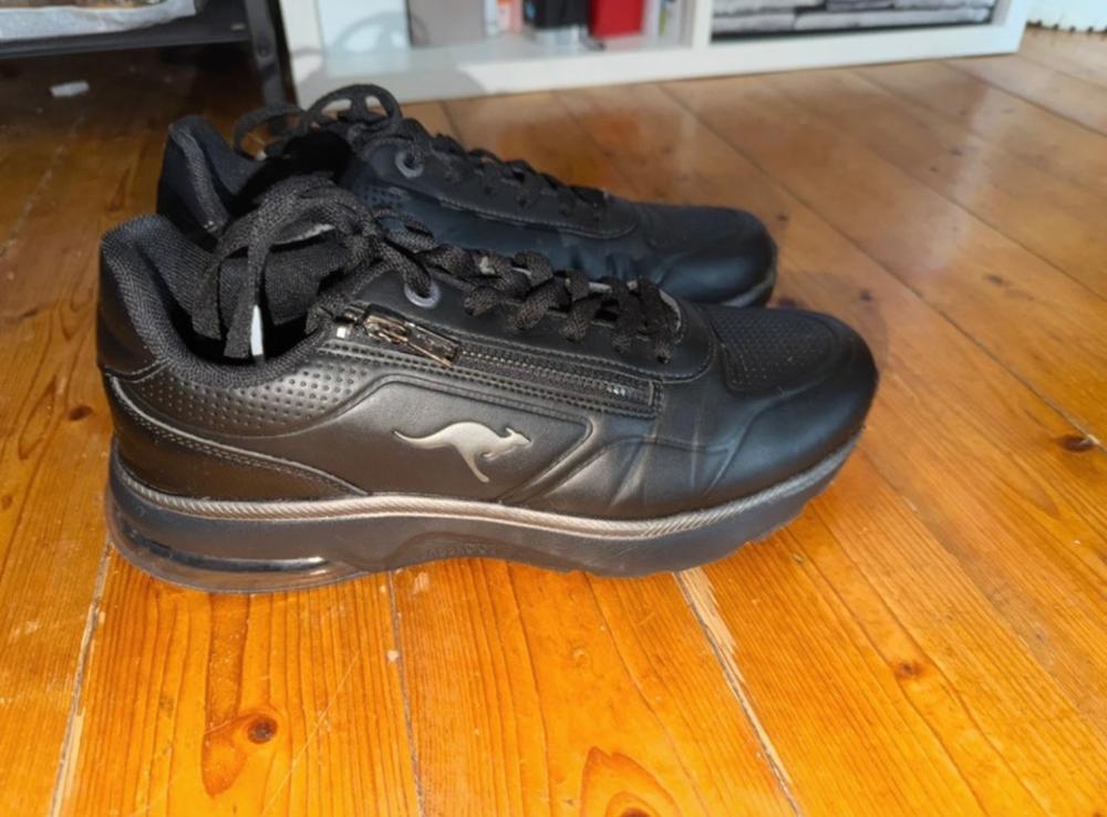 KangaROOS Sneaker Schwarz mit Air-Polster & Reißverschluss - Gr. 40 (Zustand: Wi