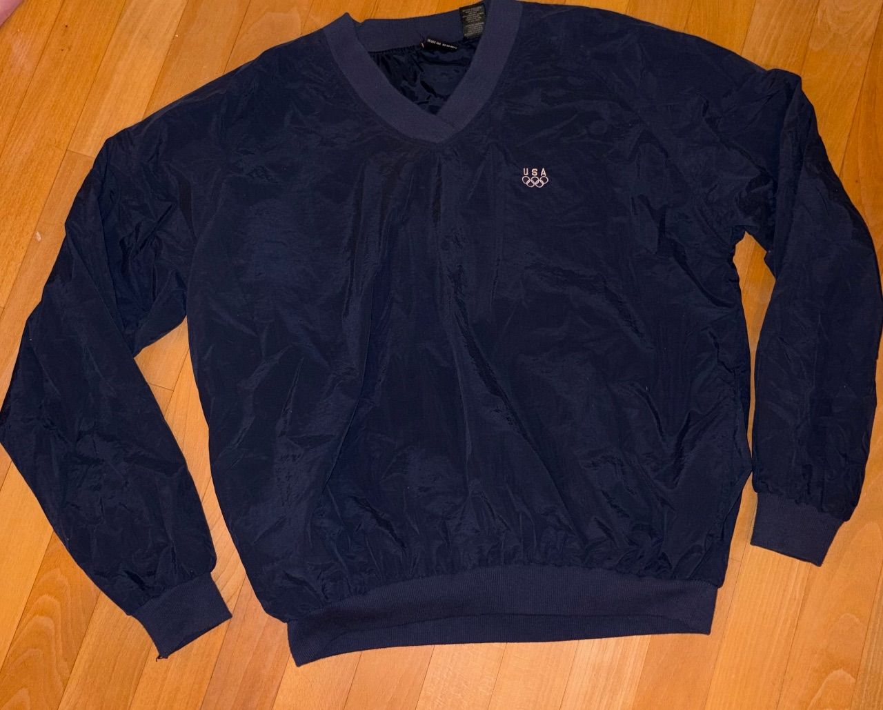 JCPenney  Vintage 90s USA Olympics JCPenney Nylon Windbreaker Pullover Navy Size L Size L