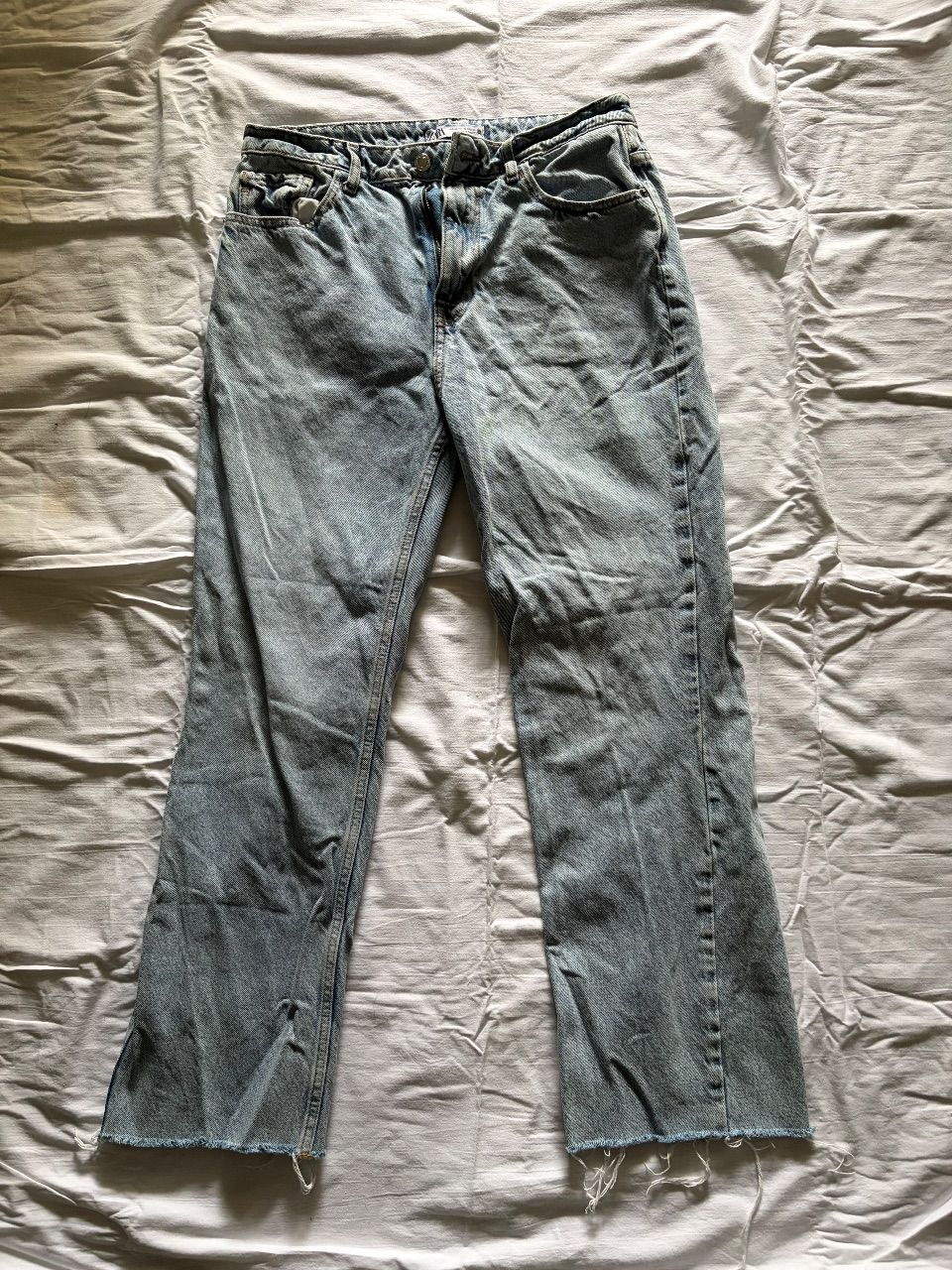 Zara ZARA High Rise Straight Jeans Hellblau Ungetragen Gr 42 Size 42