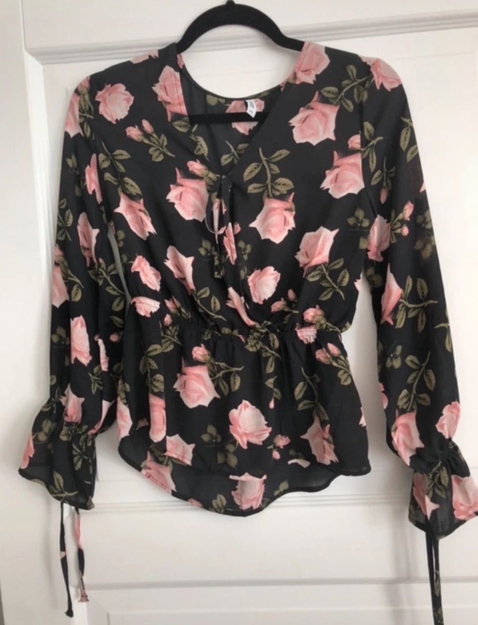 Florale Wickelbluse Damen Vintage Look  Size XS