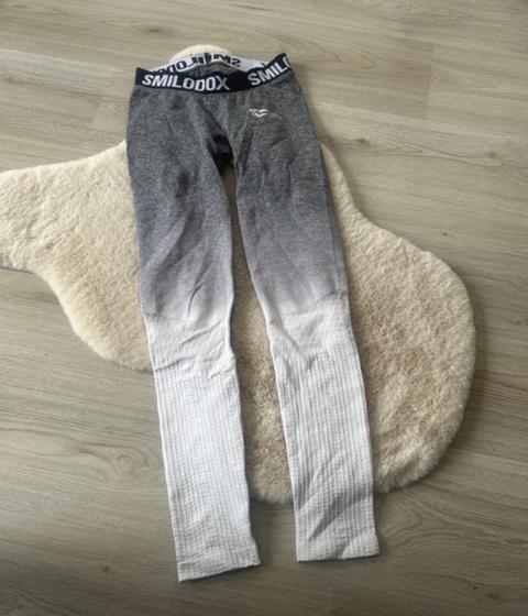 Smilodox Smilodox Gym Leggings Sporthose Funktionshose Fitness grau weiß Size XS