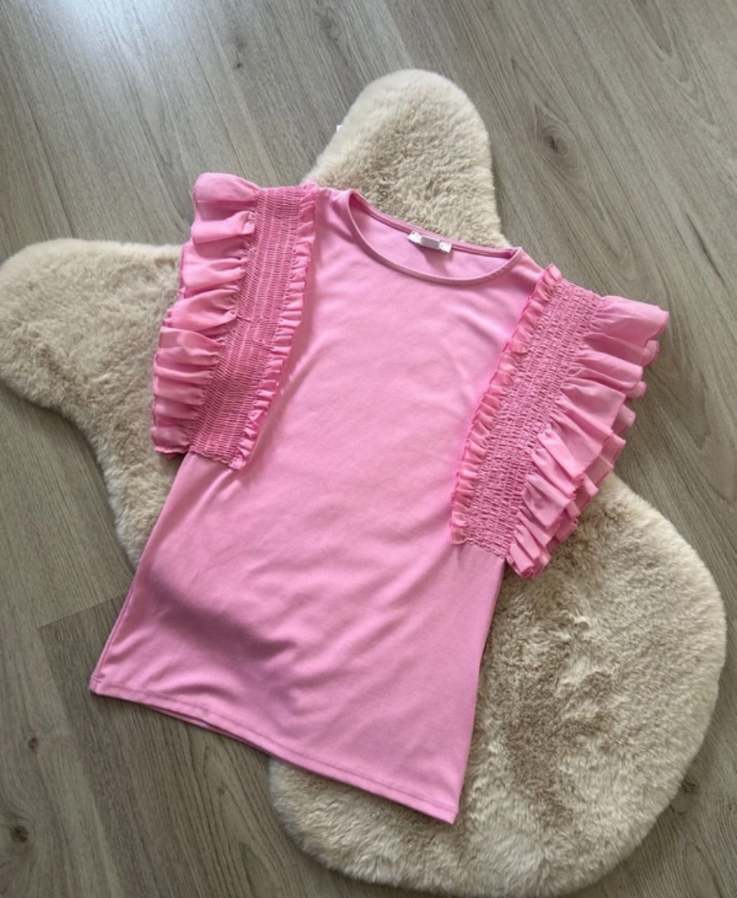 Amisu Pinkes Rüschen Shirt Bluse  Size M